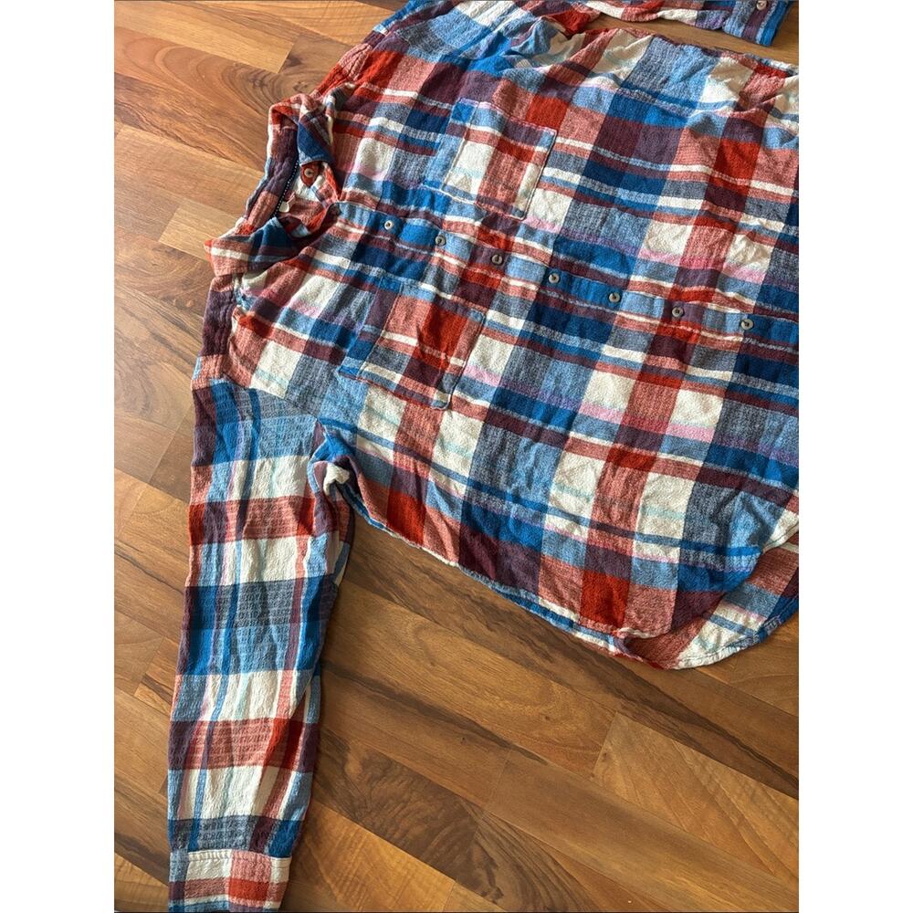 Pilcro By Anthropologie Woman’s Rainbow Plaid Button-Up Shirt - Red, Blue, Cream - Picture 5 of 13